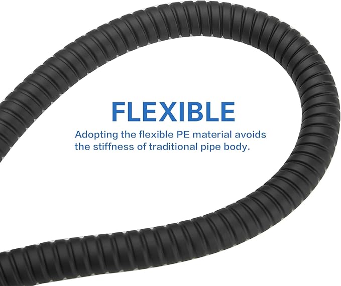 RUMOSE 98 inches Shower Hose Shower Head Extension Hose Extra Long Stainless Steel Shower Tube Attachment Flexible Handheld Shower Sprayer Hose, Matte Black