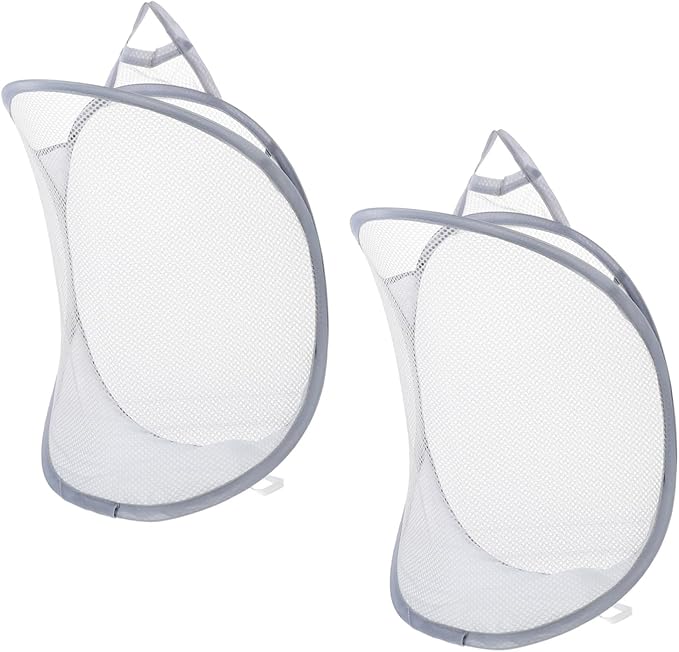 2pcs Wall Mounted Laundry Hanging Basket Storage Organizer for Dirty Clothes Space Saving Design for Home Dorm Use and Stylish for Sundries Storage