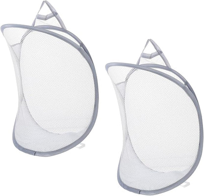 2pcs Wall Mounted Laundry Hanging Basket Storage Organizer for Dirty Clothes Space Saving Design for Home Dorm Use and Stylish for Sundries Storage
