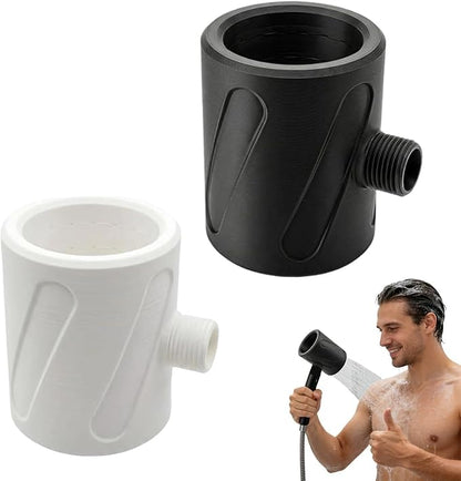 Spiral Nozzle Men's Cleaning Shower Head - Upgraded Men's Shower Head,360° Ring Water Spray Shower Heads,Coarse-Pore Design Prevents Clogging,Easy to Install, Suitable for Home Bathrooms (Black+White)