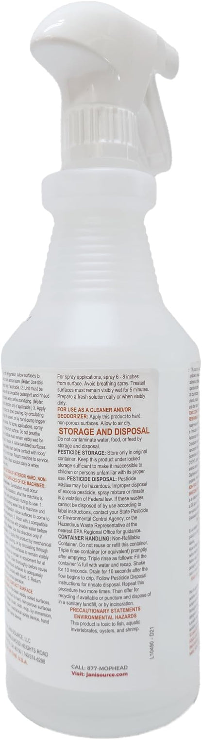 Bussit Clean Food Surface Sanitizer & Cleaner, Kills 99.9% of Kitchen Bacteria, Quart (6 Pack)