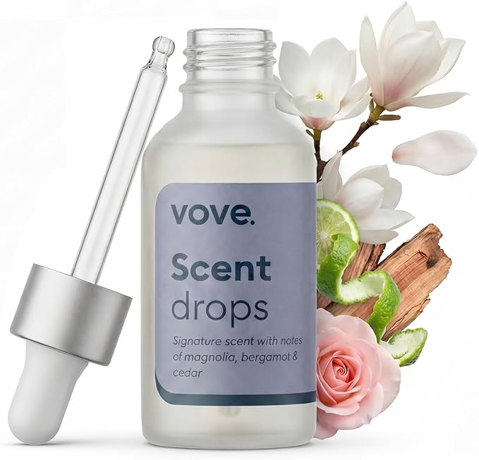 Vove Signature Scent Drops, Magnolia Bergamot Cedar - Laundry Fragrance Oil with Glass Dropper, Scent Booster, Pairs with Dryer Balls, Hypoallergenic, Biodegradable Musk, FSC-Certified Packaging