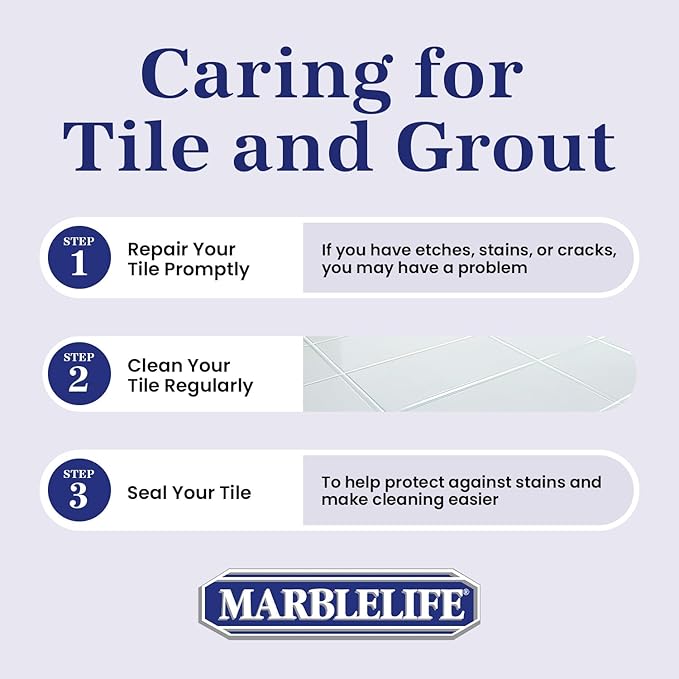 Marblelife Tile and Grout Cleaner Kit, Ready-to-Use 32 oz Spray Cleaner + 4 oz Concentrate Refill, Powerful Grout Cleaner for Tile Floors, Heavy Duty Kitchen, Bathroom & Shower Cleaner