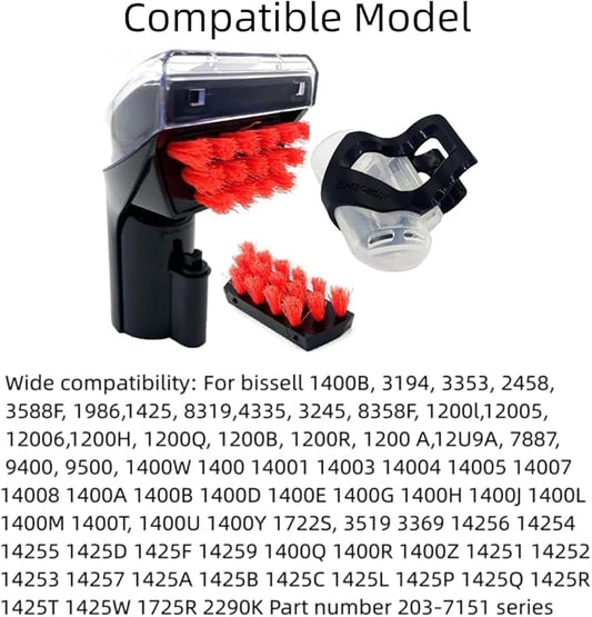 1400B Cleaning Brush Replacement Parts Compatible for Bissell 1400B 1400 3194 3353 2458 3588F 1986 1425 1844 2290A 1400W 1425W Tough Stain Brush Tool Black Attachments