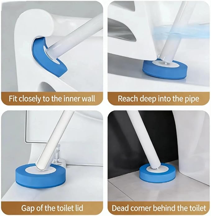Disposable Toilet Brush Cleaning System, Includes 56 Detergent Refills, Hygienic Replaceable Brush Heads, Wall-Mounted Rotating Holder Set, Bathroom Maintenance, Toilet Cleaner