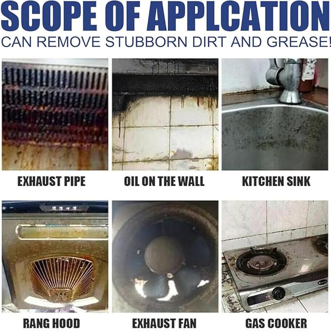 All-Purpose Rinse-Free Cleaning Spray, Upgraded Bubble Cleaner Foam Spray, Highly Effective Oil Breakdown Foaming Spray, Stain Remover for Stubborn Grease, Grime Kitchen and Other Stains (1Pc)