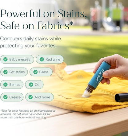 Puracy Stain Remover Pen Stain Stick, Natural Based Travel and Laundry Stain Cleaner for Clothes, Baby Essentials, Kids Stains, Oil and Fabric Spot Cleaner, Unscented (Pen, 3 pack)