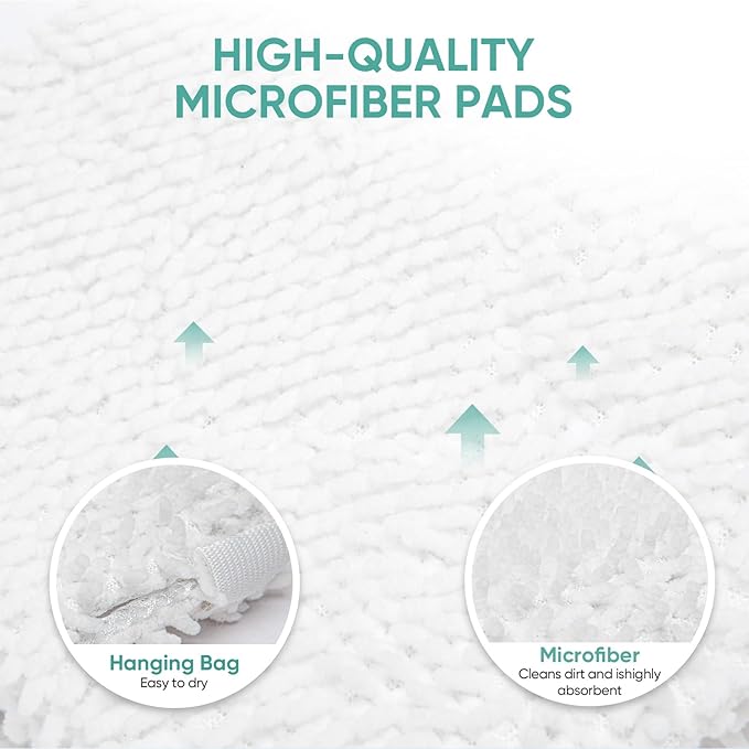 3 Pack S3501 S3601 Steam Pocket Mop Pads for Shark S3500 Series S3501 S3601 S3550 S3901 SE450 S3801CO S3601D S2901 S2902 Steam Mop Pads Washable