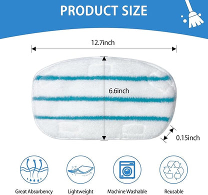 Steam Mop Pads Compatible with PurSteam ThermaPro 10-in-1 and ThermaPro 211 Steam Mop Cleaner Microfiber Pur steam Mop Replacement Pads (Blue and White-8pcs)