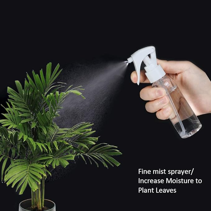 Travel Size Spray Bottle, 3.4oz/100ml Plastic Fine Mist Spray Bottle Set, Refillable Liquid Containers, 3pcs Clear Trigger Sprayer with Funnel and Labels for Styling Kitchen Home Office Cleaning
