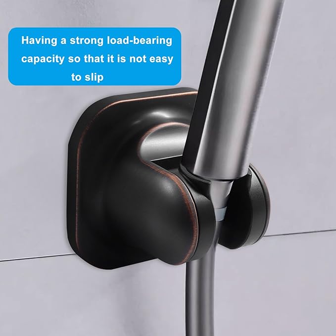 Zorfeter No-Drill Shower Head Holder, Adjustable Strong Adhesive Wall Mount Shower Head Bracket for a Secure & Convenient Hold(Oil Rubbed Bronze)