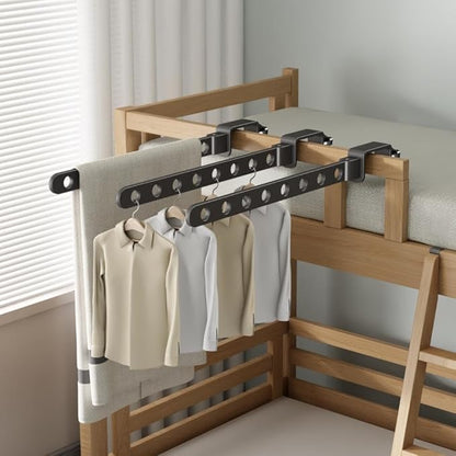 Foldable Drying Rack for Dorm, Laundry Drying Rack Collapsible with Clamp Design, Small Indoor Clothing Rack, No Drill, Space Saving, Suitable for RV, Balcony Railing, Door, Wardrobe, Bed Edges