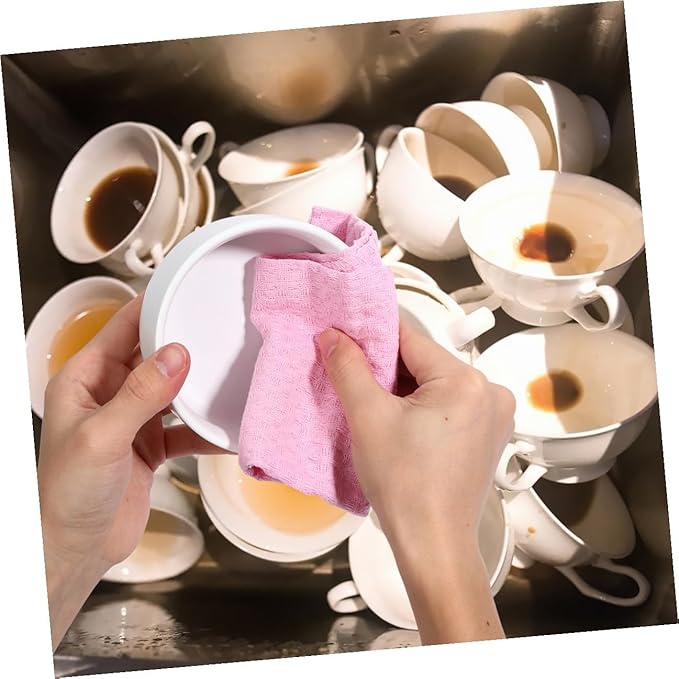 VILLCASE 4pcs Cotton Kitchen Cleaning Cloth Set, Absorbent Dish Towels, Sturdy Non-linting Washable Multi-Functional Kitchen Wipes for Household Cleaning