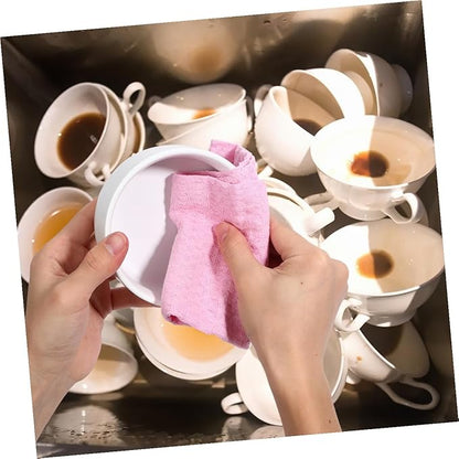 VILLCASE 4pcs Cotton Kitchen Cleaning Cloth Set, Absorbent Dish Towels, Sturdy Non-linting Washable Multi-Functional Kitchen Wipes for Household Cleaning