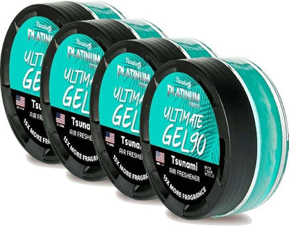 Paradise Air Platinum Series Ultimate Gel 90 Air Freshener, Net Weight 30g, Tsunami (4 Pack)