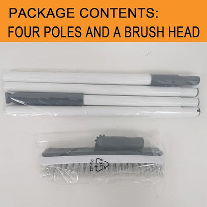 Stiff Bristles Broom,Tub Tile Broom Brush,Push Broom for Shower Cleaning,Patio, Kitchen,Garage,Indoor Outdoor Cleaning Brush,Stainless Steel Long Handle