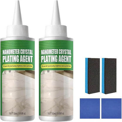 Upgrade Nano Crystal Coating Agent For Tile & Furniture, Granite Countertop Cleaner and Sealer with Protection, Quartz Marble Stone Polish Cleaner for Permanent Hold & Shine Effect Fast Drying (2Pcs)