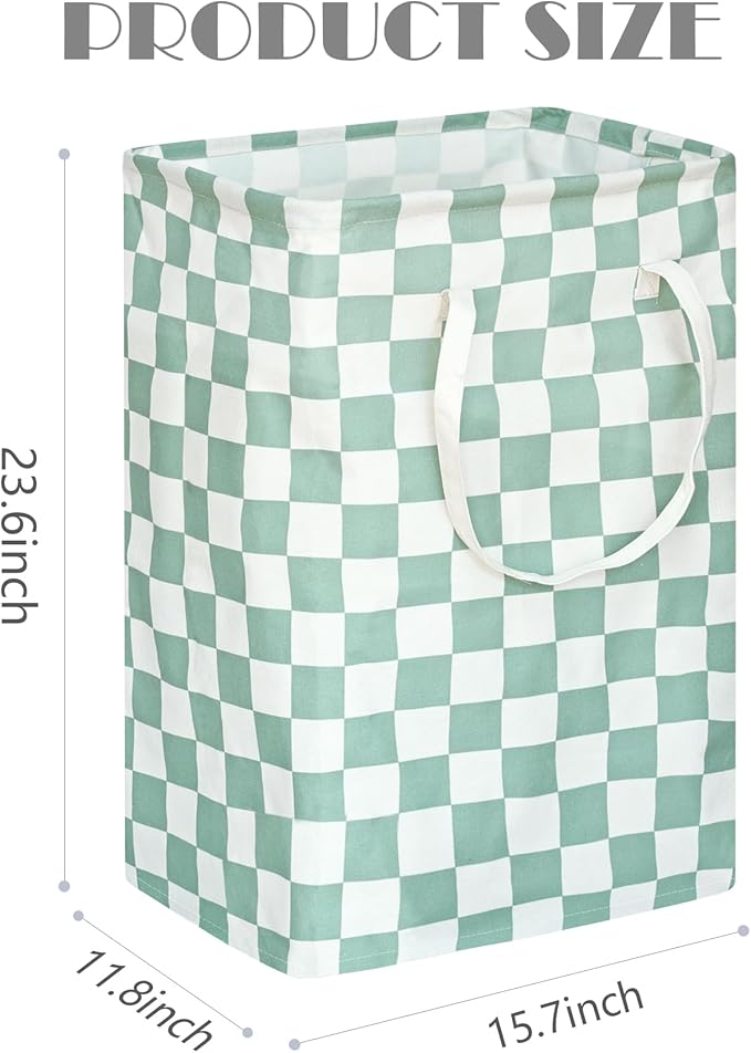MAIZMZ Sage Laundry Hamper Storage Basket Girls Organizer Bins Toy Box Laundry Basket Large Canvas Collapsible Chest for Home/Dorm/Kitchen/Pet/Office/Closet/Shelf/Gift Baskets