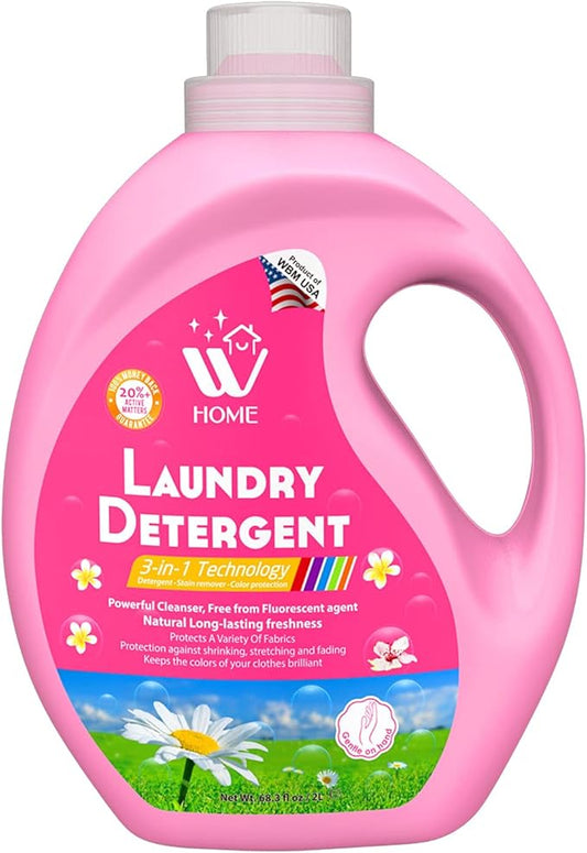 WBM Laundry Detergent Liquid,Concentrate High Efficiency Liquid Laundry Detergent with Long Lasting Fragrance - 35.2 Oz, 50 Loads