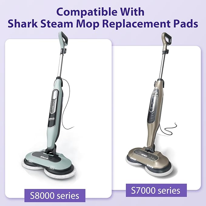 12 Pack S8001 S8201 S8000 S7001 Steam and Scrub Mop Pads for Shark S8001 S8201 S8000 S7001 S7201 S7005 S7000AMZ S7000 S7001TGT S7020 Steam & Scrub Steam Mop