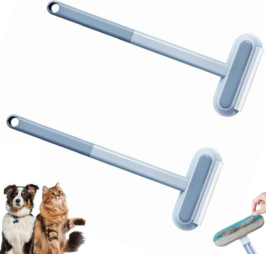 2PCS Pet Hair Remover Brush, 3-in-1 Cat and Dog Hair Removal Brushes With 17 Inch Long Handle, Multifunctional Washable Cat Hairs Remover Brush for Furniture, Couch, Carpet, Clothes and Laundry