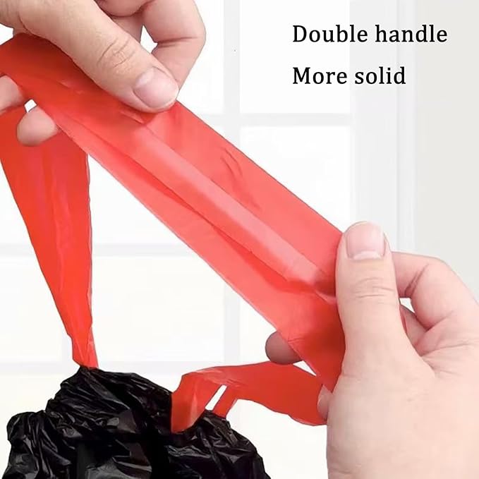 Trash Bags 16-18 Gallon Drawstring Garbage 26x33 inches black Heavy Duty Plastic Garbage Bags for Household Kitchen Bedroom Bathroom Living room Office Restaurant Thickened Stretchy