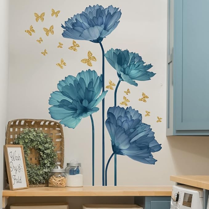 3D Wall Stickers DIY Flower Wall Decal Removable Waterproof Wall Art Decor for Bedroom Living Room Offices Home Decoration