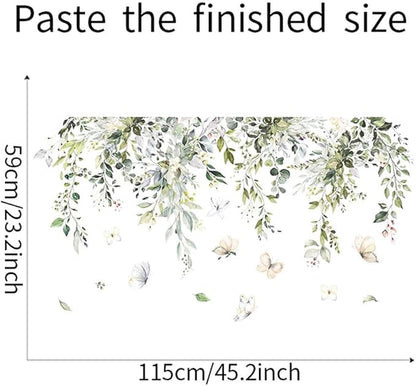 3D Wall Stickers DIY Green Plants Leaves Flower Wall Art Decal Decor for Bedroom Living Room Offices Home Decoration