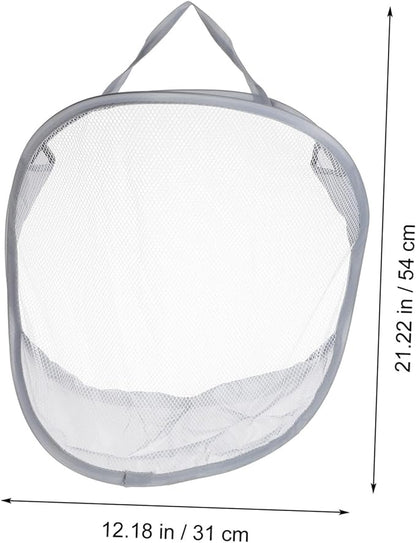 Alipis 1pc Foldable Hanging Laundry Basket Gray Storage Container for Clothes Toys and Towels Space-saving Organizer for Home Bedroom and Dorm Use