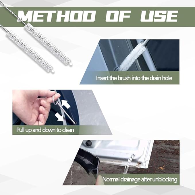 Long Wire Brush, 155CM Stainless Steel Pipe Cleaners Brush, Flexible Auto Sunroof Drain Cleaning Tool, Universal Slim Hose Pipe Brush Cleaner for Sewers, Feeding Tube, Sink, Refrigerator Drain