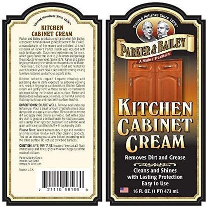 Parker and Bailey Kitchen Cabinet Cream-Wood Cleaner-Grease Remover 16 oz (3)