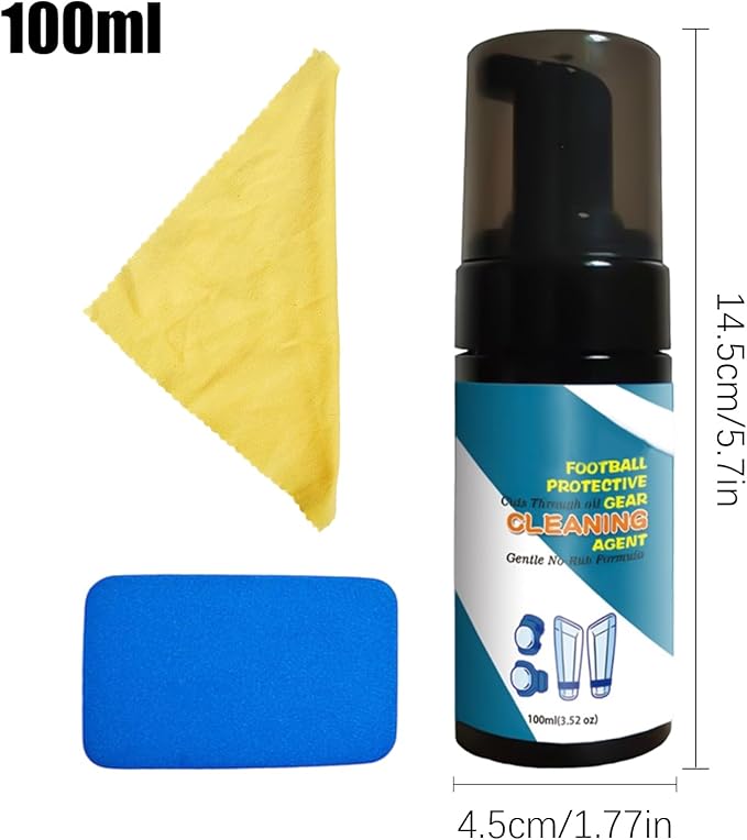 Soccer Gear Cleaning Foam – Sports Equipment Refresher Spray, Shin Guard Care Solution, Glove Wash Agent | Protective Pad Cleaner Formula for Football Training Accessories