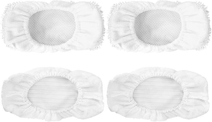 Steam Mop Pads Replacement Compatible with Oreck Steam Mop STEAM100 / STEAM100LRH, Washable Reusable Steam Mop Covers Bonnets for Hardwood Floor Cleaning (4 Pack)