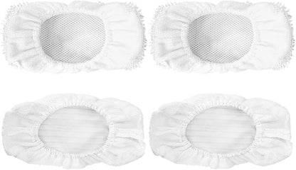 Steam Mop Pads Replacement Compatible with Oreck Steam Mop STEAM100 / STEAM100LRH, Washable Reusable Steam Mop Covers Bonnets for Hardwood Floor Cleaning (4 Pack)