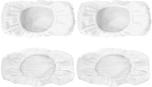 Steam Mop Pads Replacement Compatible with Oreck Steam Mop STEAM100 / STEAM100LRH, Washable Reusable Steam Mop Covers Bonnets for Hardwood Floor Cleaning (4 Pack)