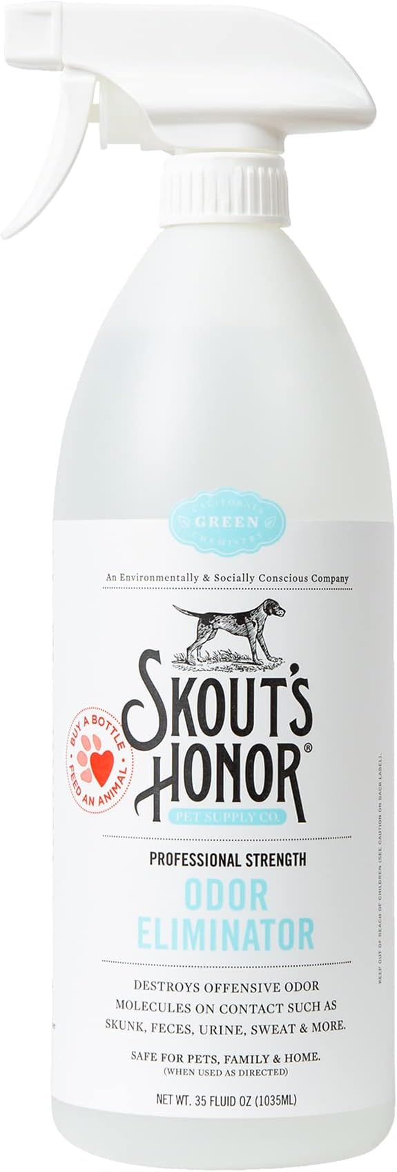 Skout's Honor Odor Eliminator - Plant-Powered Deodorizer for Offensive Pet Odors, Destroys Molecules On Contact - Biodegradable, Eco-Friendly, No Residue, 35 oz