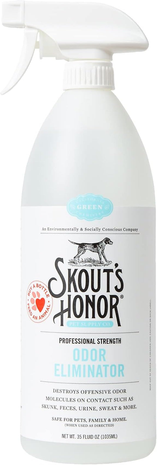 Skout's Honor Odor Eliminator - Plant-Powered Deodorizer for Offensive Pet Odors, Destroys Molecules On Contact - Biodegradable, Eco-Friendly, No Residue, 35 oz