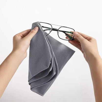 Microfiber Glass Cleaning Cloth 8 Pack, 16 Inch X 12 Inch, Lint Free Quickly Clean Window, Glasses, Windshields, Mirrors, and Stainless Steel, Grey