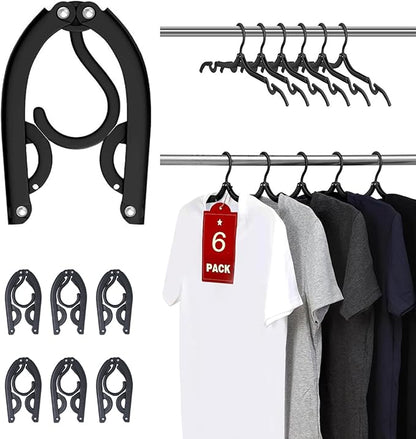 6PCS Travel Hangers for Cruise Foldable Hangers - Portable Folding Clothes Hangers Travel Accessories Foldable Clothes Drying Rack Cruise Essentials