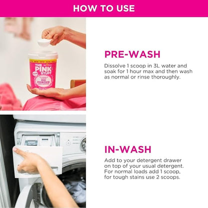 Stardrops The Pink Stuff Miracle Laundry Oxi Powder Stain Remover for Colours, 1kg