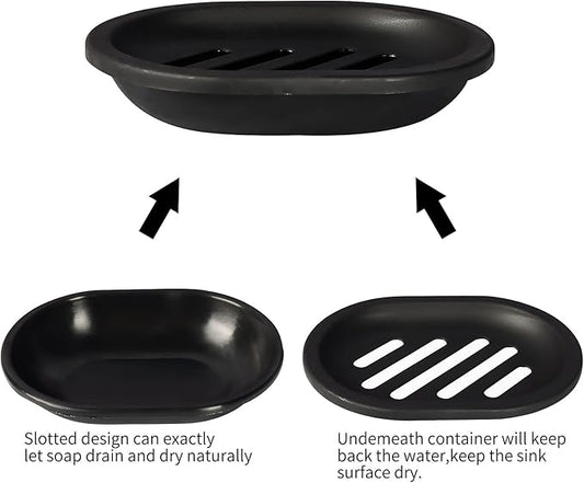 Topsky Soap Dish for Shower, 2pcs Soap Dishes Soap Savers for Bar Soap, Soap Bar Holder Shower with Drip Tray, Plastic Soap Holders with Drain for Kitchen Sink, Easy to Clean, Keeps The Soap Dry