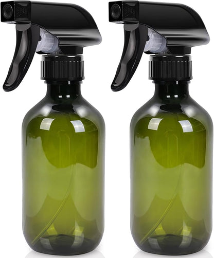 Cleaning Spray Bottles for Plants Misters for Inside, 2 Pack 10 oz Squirt, Water Spray Bottle Mist Sprayer, No Leak Hair Mister Empty with Adjustable Nozzle (Green)