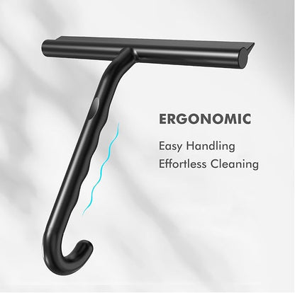 Shower Squeegee for Glass Doors, All-One-Piece Silicone with Built-in Hook Design for Easy Hanging, Streak-Free Bathroom Cleaner for Shower, Window Mirror Squeegee for Bathroom, Tile, Car