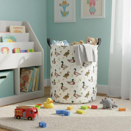 Baby Laundry Hamper kids laundry Basket Waterproof Laundry Bag for Bedroom Toy Clothes Organizer Room Décor(Duck)