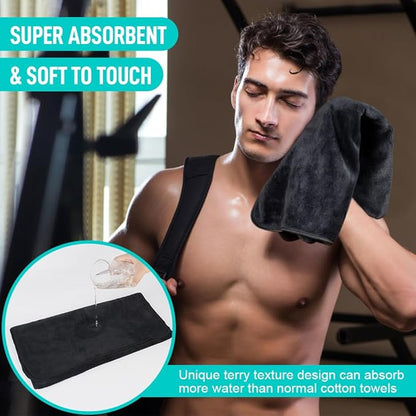 SINLAND Microfiber Gym Towels Super Absorbent Compact Travel Workout Towel Quick Dry Camping Sweat Towel for Sports Beach Swimming Backpacking Hiking and Yoga Men Women 16 Inch X 32 Inch