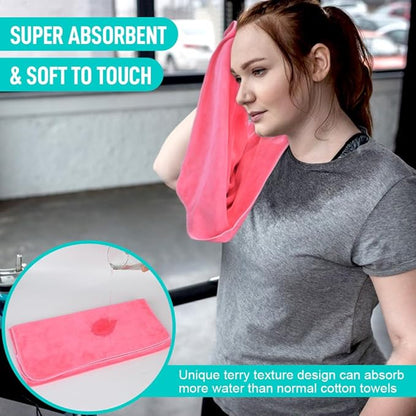 SINLAND Microfiber Gym Towels Super Absorbent Compact Travel Workout Towel Quick Dry Camping Sweat Towel for Sports Beach Swimming Backpacking Hiking and Yoga Men Women 16 Inch X 32 Inch