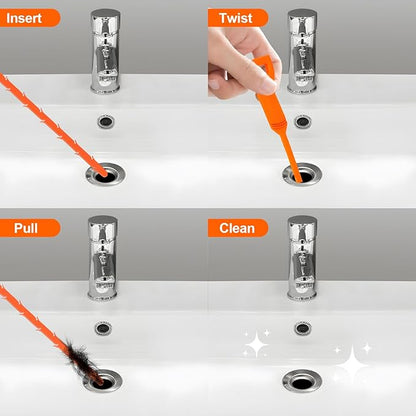 Forlivese 25 Inch Drain Snake,Drain Clog Remover,Sink Snake for Sewer Kitchen Sink Bathroom Tub Toilet Clogged Drains Relief Cleaning Tool 6 Pack