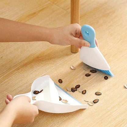 Dust pan Broom Brush Dustpan - Small Broom and Dustpan Set,Mini Broom and Dustpan,Small Dustpan and Brush Set for Home Cleaning, Sofa, Desk, Guinea Pig Cage, Cat Litter etc.（Light Blue）