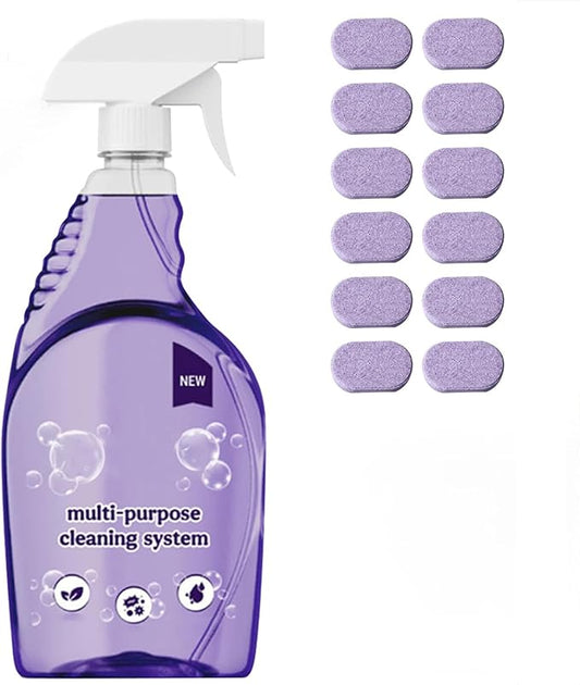 Wanban The All-In-One Multi Purpose Cleaning System with Cleaning Tablets - Cleaning Spray for Every Stain - Cleaner(1 Bottle+18Tablet)