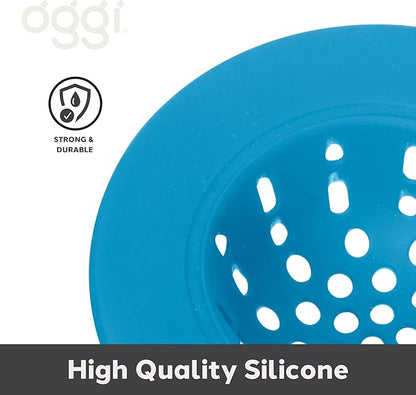 OGGI Silicone Sink Strainer- Great Kitchen Sink Strainer, Sink Drain Strainer, Drain Stopper, Sink Plug, 4.6˝ Diameter Rim, Turquoise